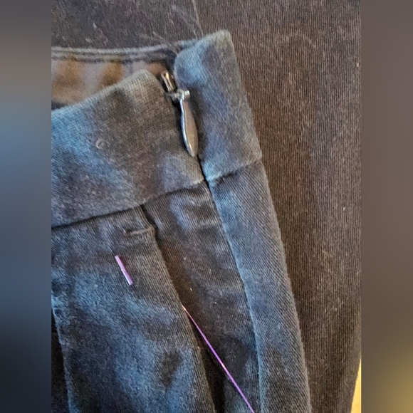 Dockers Women’s Navy Blue Stretch Trousers Size 2 Side Zip Flat Front Pants - Picture 3 of 9